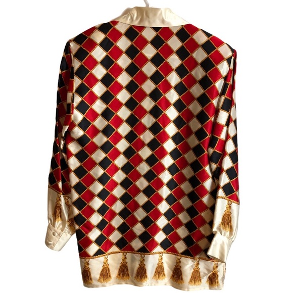 Bob Mackie Silk Vintage Blouse Size 4 - Picture 2 of 3